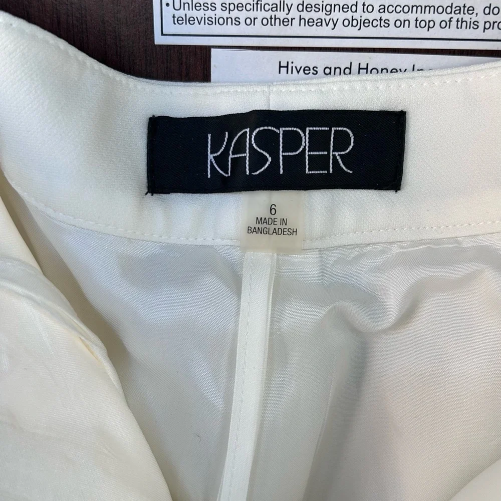 Kasper Cream Tailored Straight-Leg Trousers